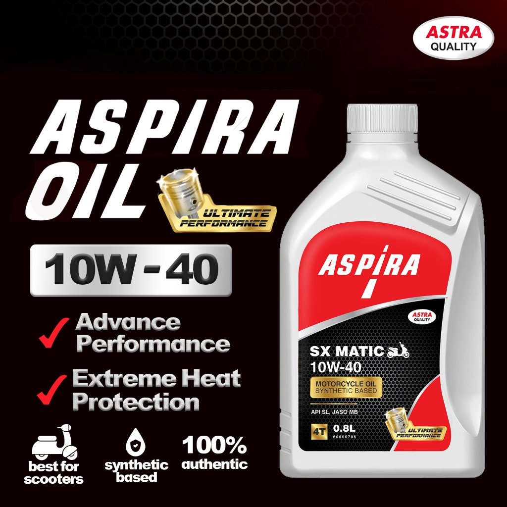 Aspira Motorcycle Oil MX Matic 4T 10W-30/ 10W-40 / 15W-40 / 20W-40 - Motorcycle & Scooter Oil - 0.8L - Image 4