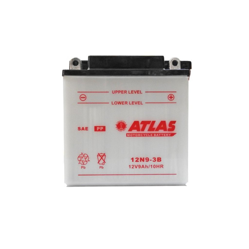 Atlas 12N9-3B High Performance Low Maintenance Motorcycle Battery