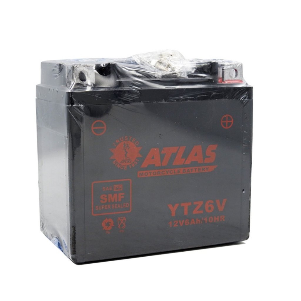Atlas YTZ6V Maintenance Free (Fully Sealed) Motorcycle Battery