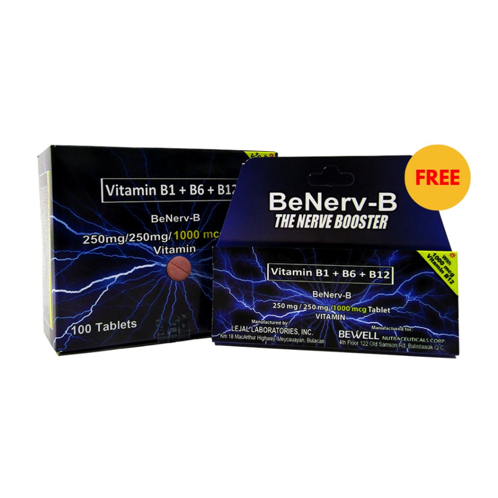 BeNerv-B Vitamin B1 + B6 + B12 100's + Free 10's Tablets Promo for Nerve Supplement - Image 2