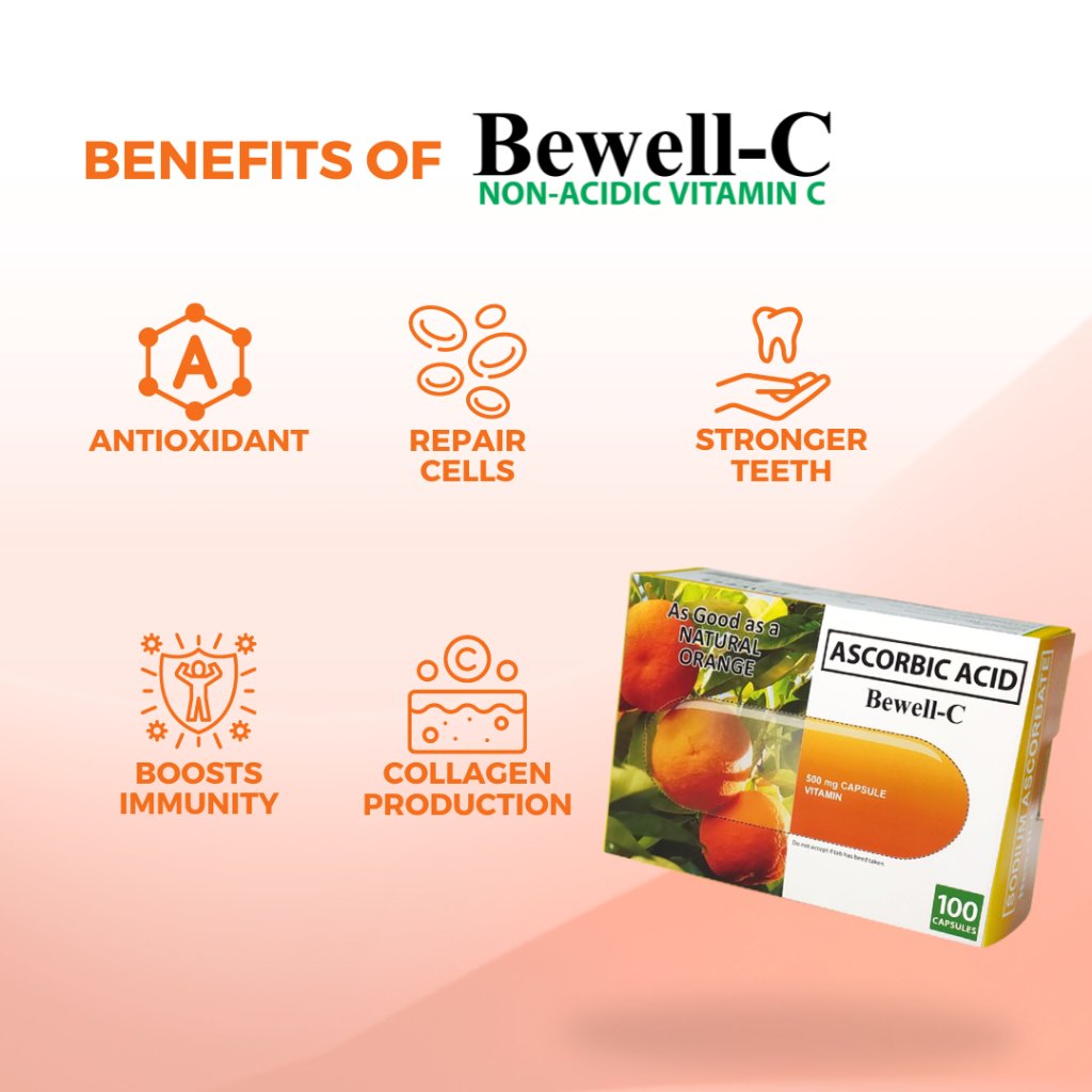 Bewell-C Non-Acidic Vitamin C Sodium Ascorbate 500mg 20's / 10's Capsule (Boost your Immune System) - Image 5