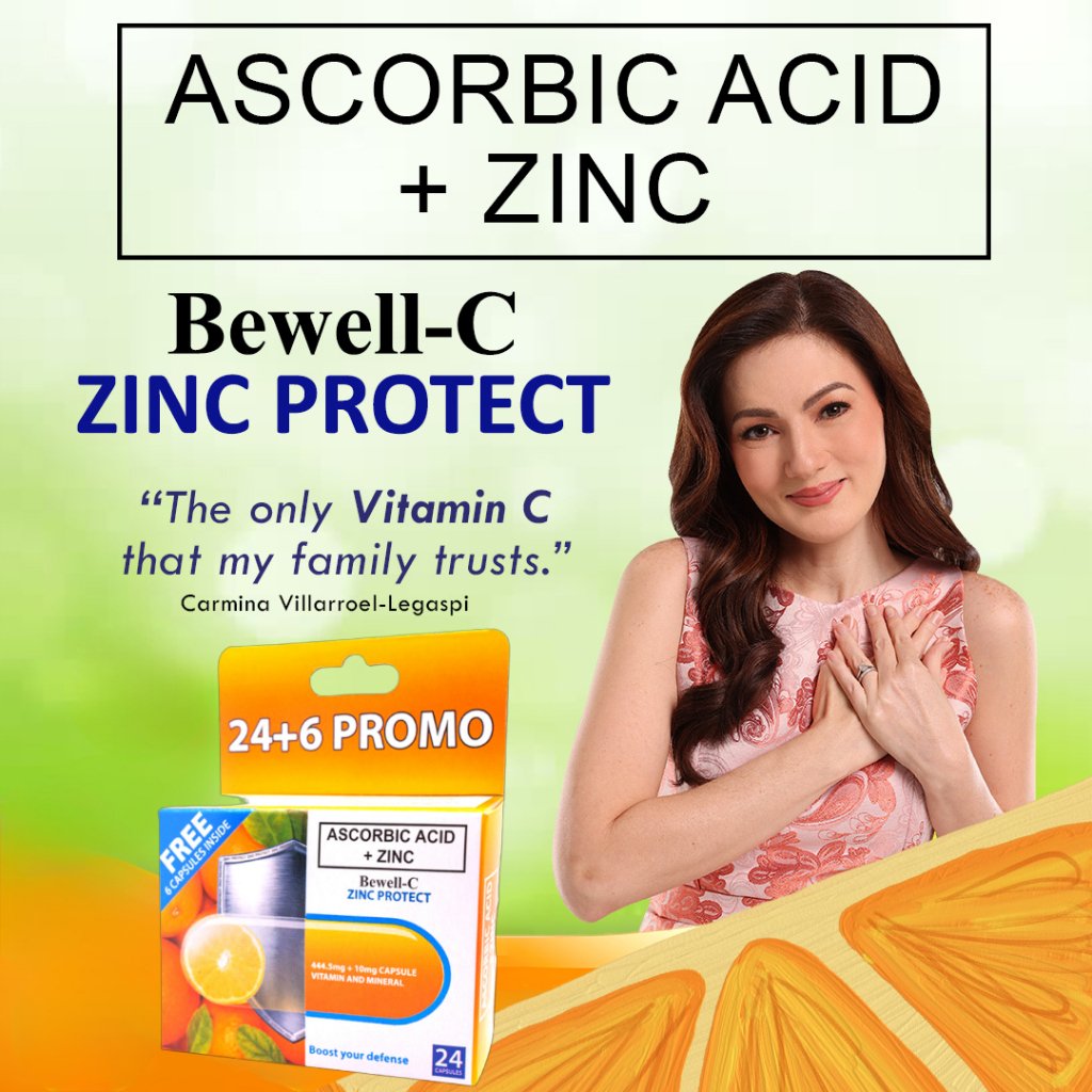 Bewell-C Zinc Protect Ascorbic Acid plus Zinc 500mg/capsule, 24+6 Promo Boost your Immune System - Image 3