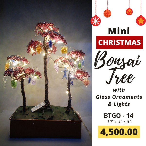 Three Tree Lamp Fairy Light Bedroom Decor with Glass Ornaments - Image 2