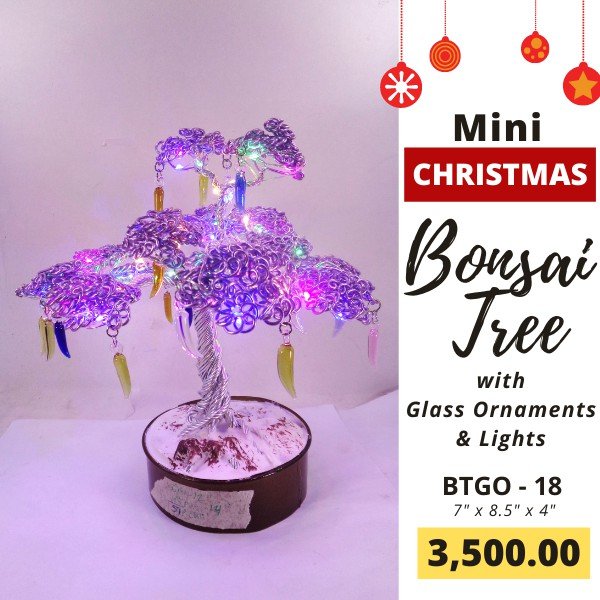 Christmas Tree Lamp Fairy Light for Desk, Bedroom with Glass Ornaments