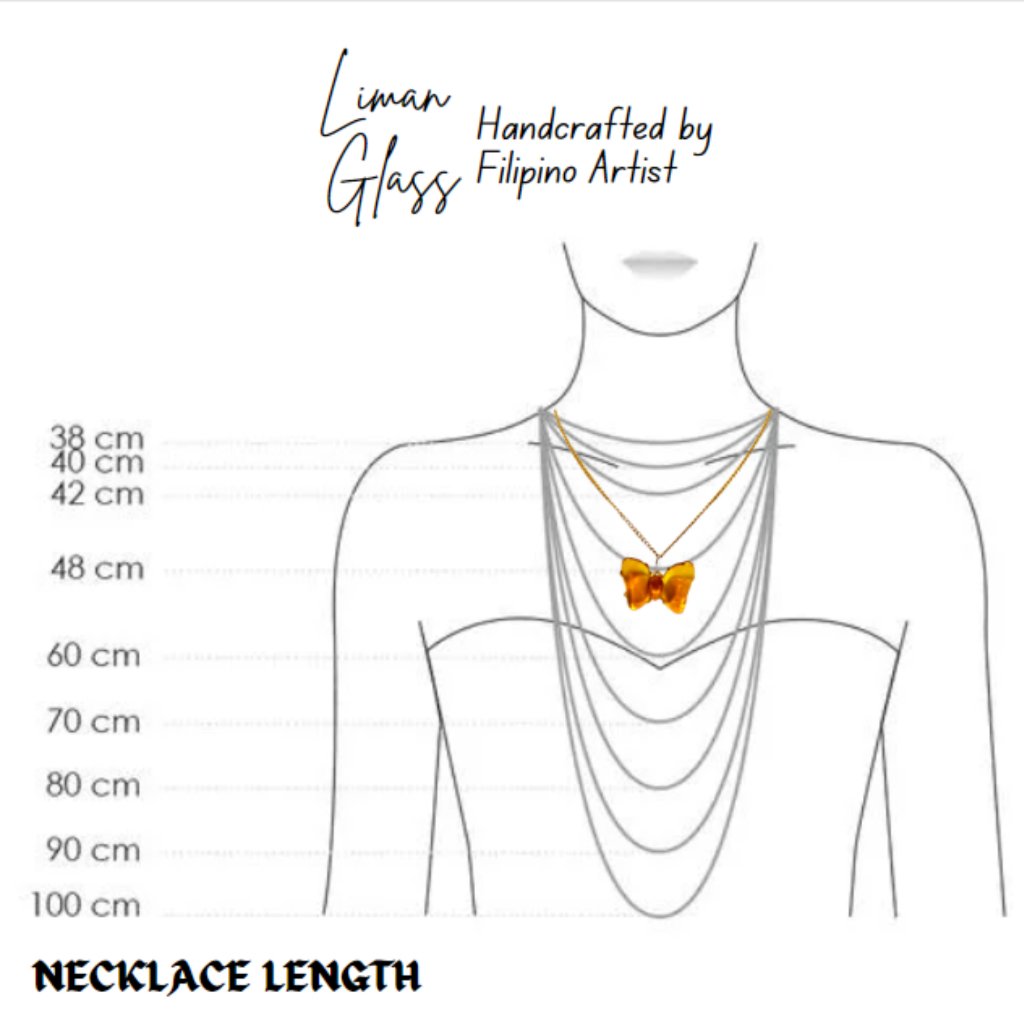 Glass Mini Butterfly Pendants w/ Design Gold String - Image 3