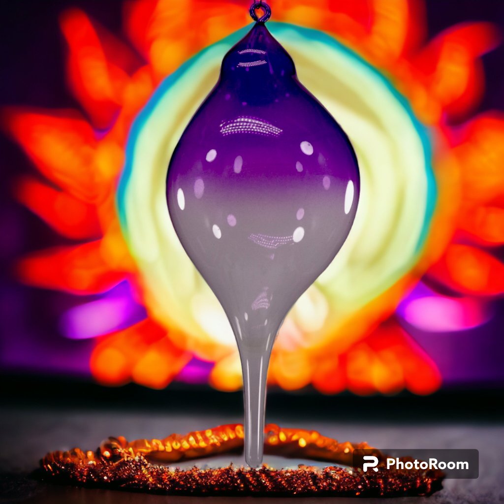 Gradient Purple & Clear Christmas Balls 6pcs Set Handblown Glass Christmas Decor for Tree - Image 2