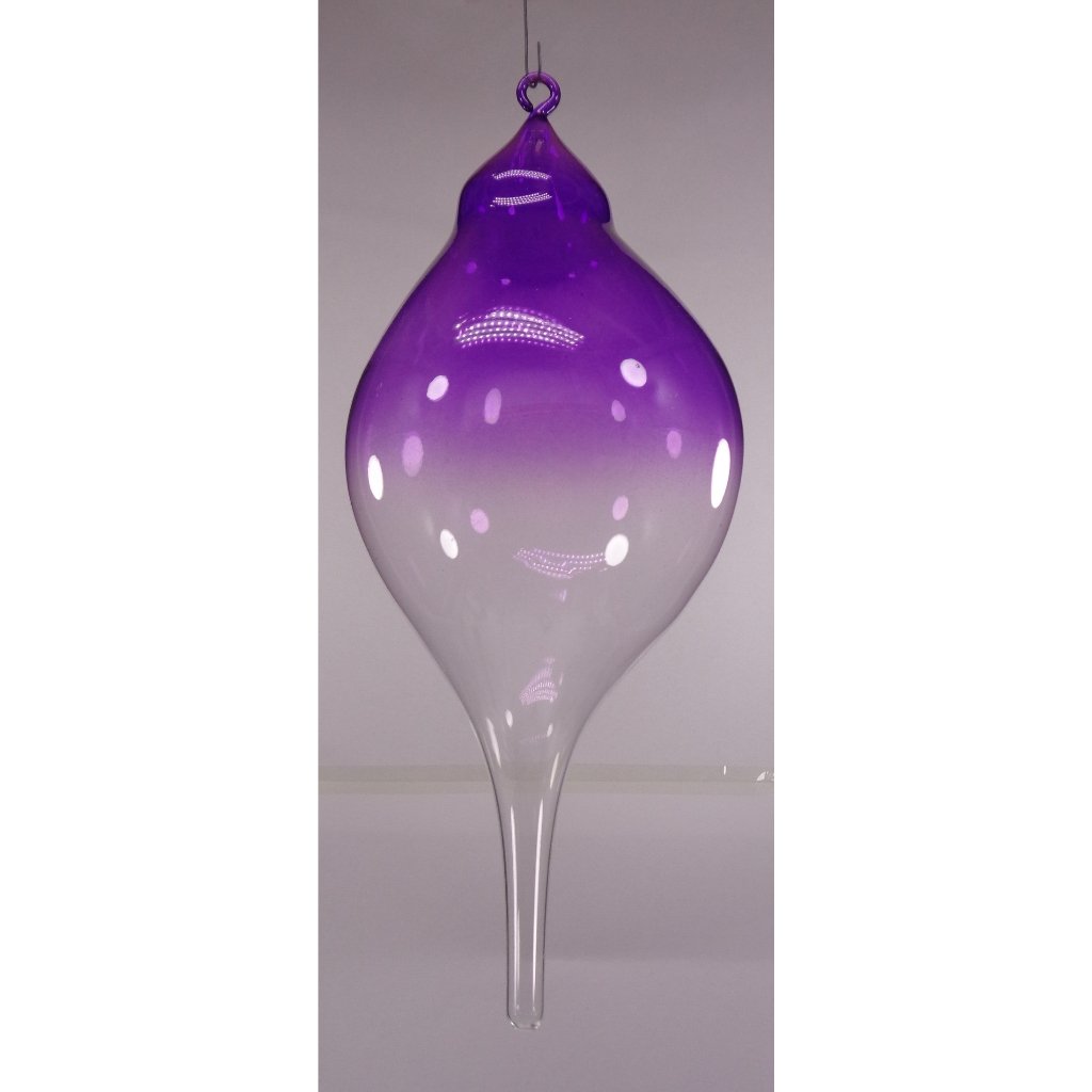 Gradient Purple & Clear Christmas Balls 6pcs Set Handblown Glass Christmas Decor for Tree - Image 4