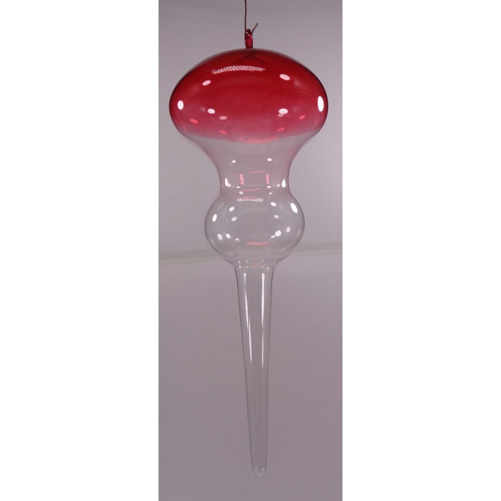 Gradient Red & Clear Christmas Balls 6pcs Set Handblown Glass Christmas Decor for Tree