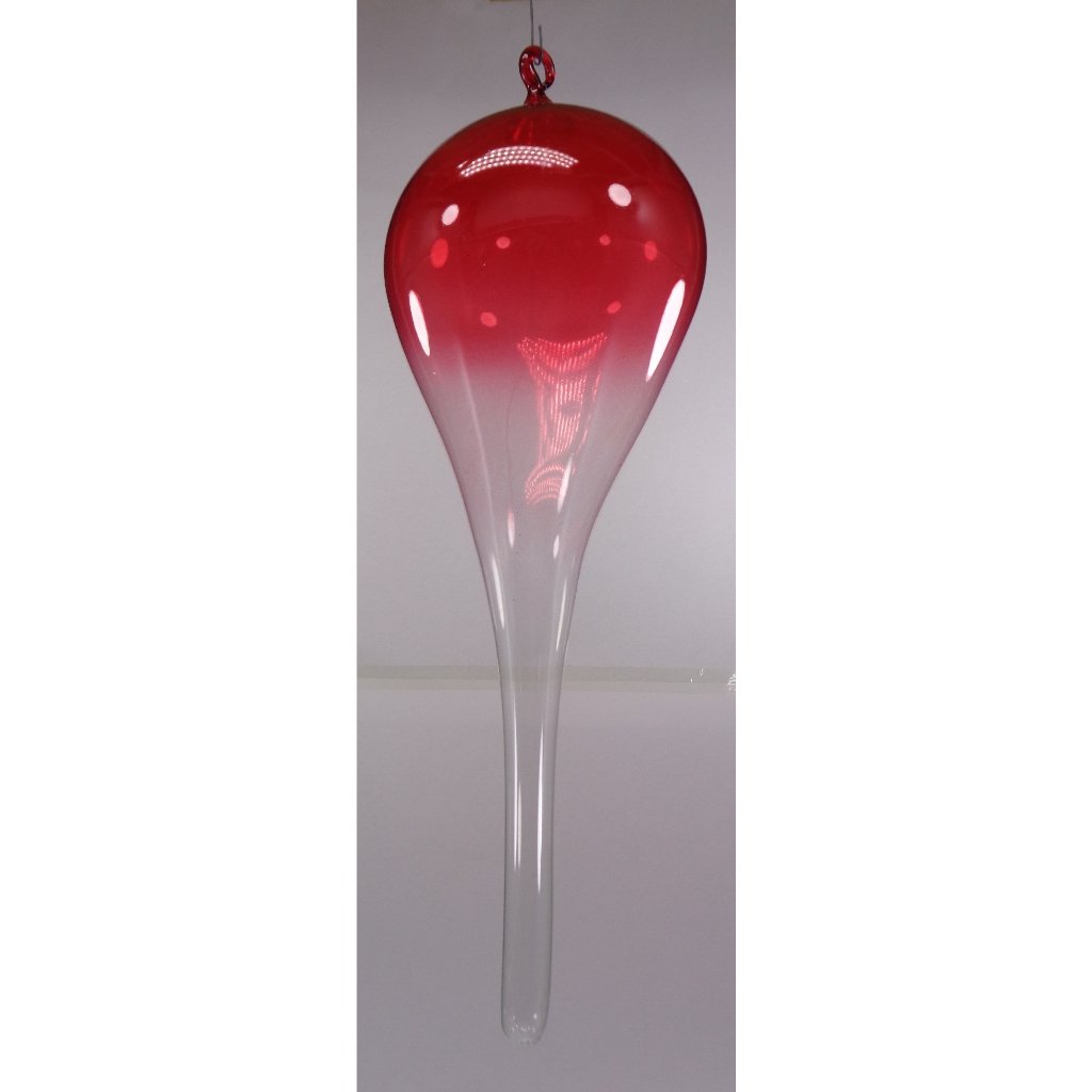 Gradient Red & Clear Christmas Balls 6pcs Set Handblown Glass Christmas Decor for Tree