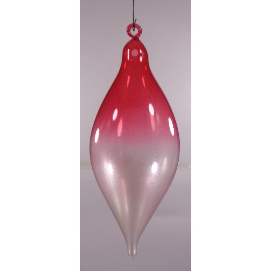 Gradient Red & Pearl White Christmas Balls 6pcs Set Handblown Glass Christmas Decor for Tree - Image 4