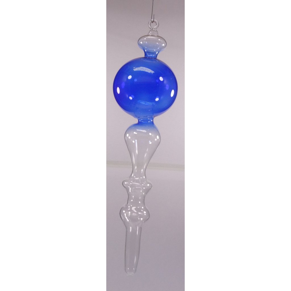 Gradient Blue & Clear Christmas Balls 6pcs Set Handblown Glass Christmas Decor for Tree