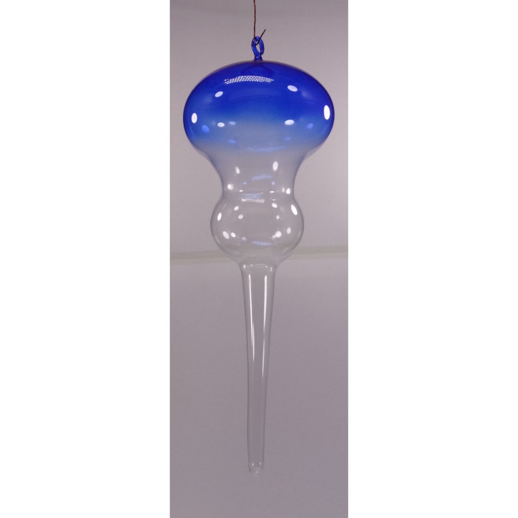 Gradient Blue & Clear Christmas Balls 6pcs Set Handblown Glass Christmas Decor for Tree