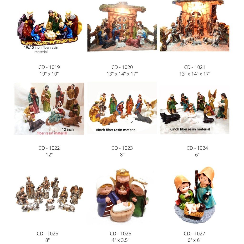Nativity Set Christmas Belen Jesus Fiber Resin 13" x 10.5" - Image 4