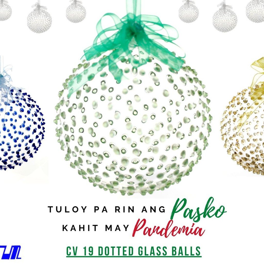 6pcs Glass Christmas Balls Ornaments Big & Small 8 Colors Dotted Design (6cm, 8cm, 9cm, 10cm) - Image 3
