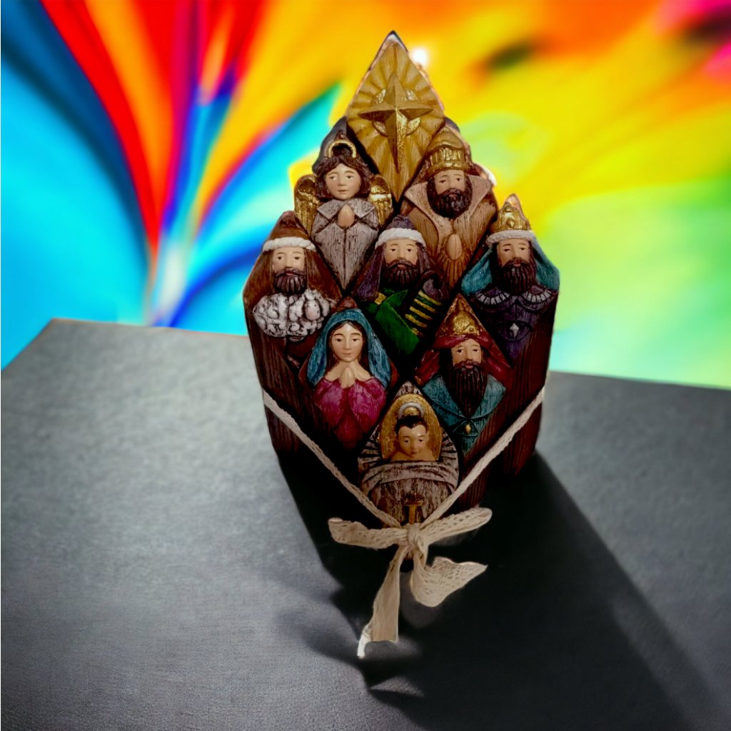 Nativity Set Puzzle Fiber Resin 9" Handmade Christmas Decorations for Home - Image 2