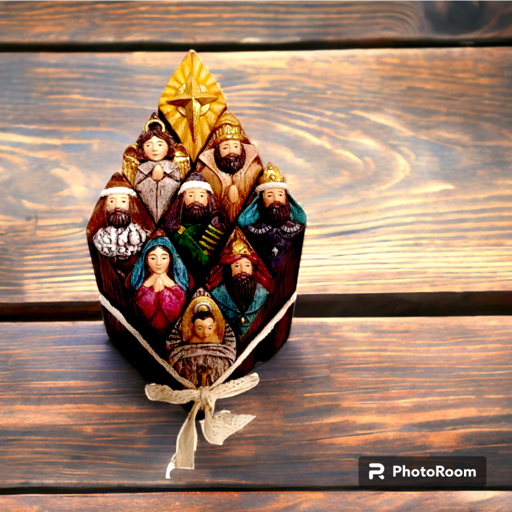 Nativity Set Puzzle Fiber Resin 9" Handmade Christmas Decorations for Home - Image 3