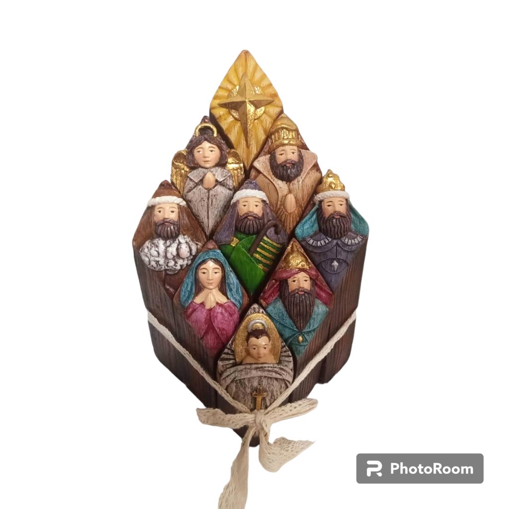 Nativity Set Puzzle Fiber Resin 9" Handmade Christmas Decorations for Home - Image 4