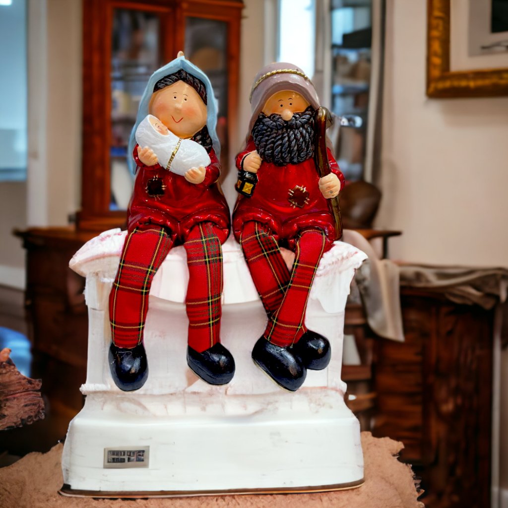 Mary & Joseph Christmas Belen Nativity Set Fiber Resin 7" Handmade Christmas Decorations for Home - Image 3