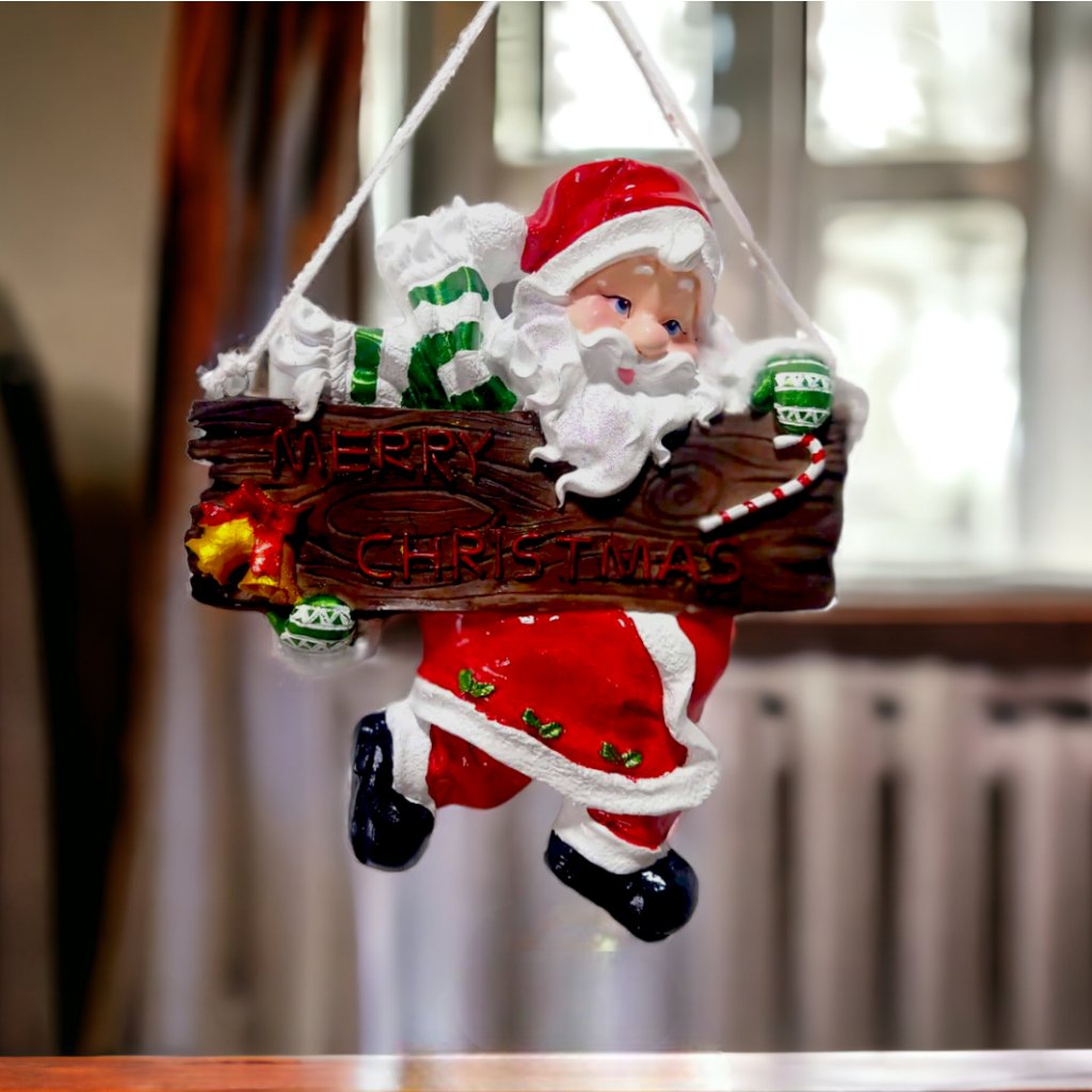 Santa Wall Hanging Decoration Merry Christmas Fiber Resin 13" - Image 2