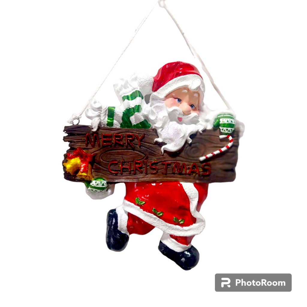 Santa Wall Hanging Decoration Merry Christmas Fiber Resin 13" - Image 4