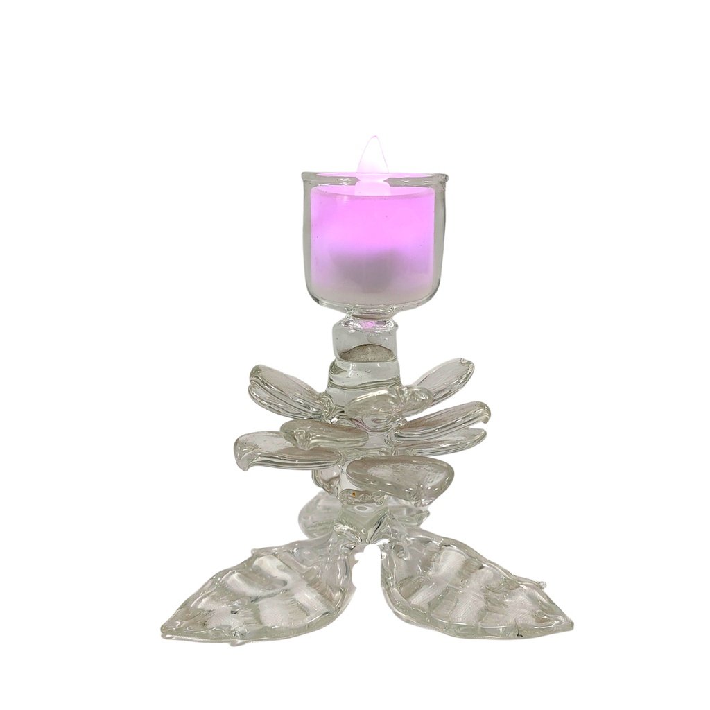 Glass Candle Holder for Altar with LED Tealight - Image 2