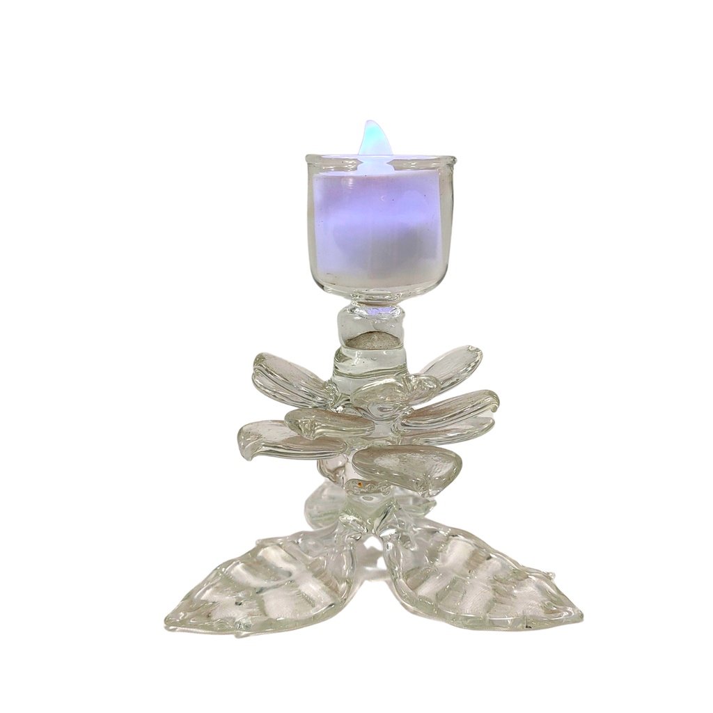 Glass Candle Holder for Altar with LED Tealight - Image 3