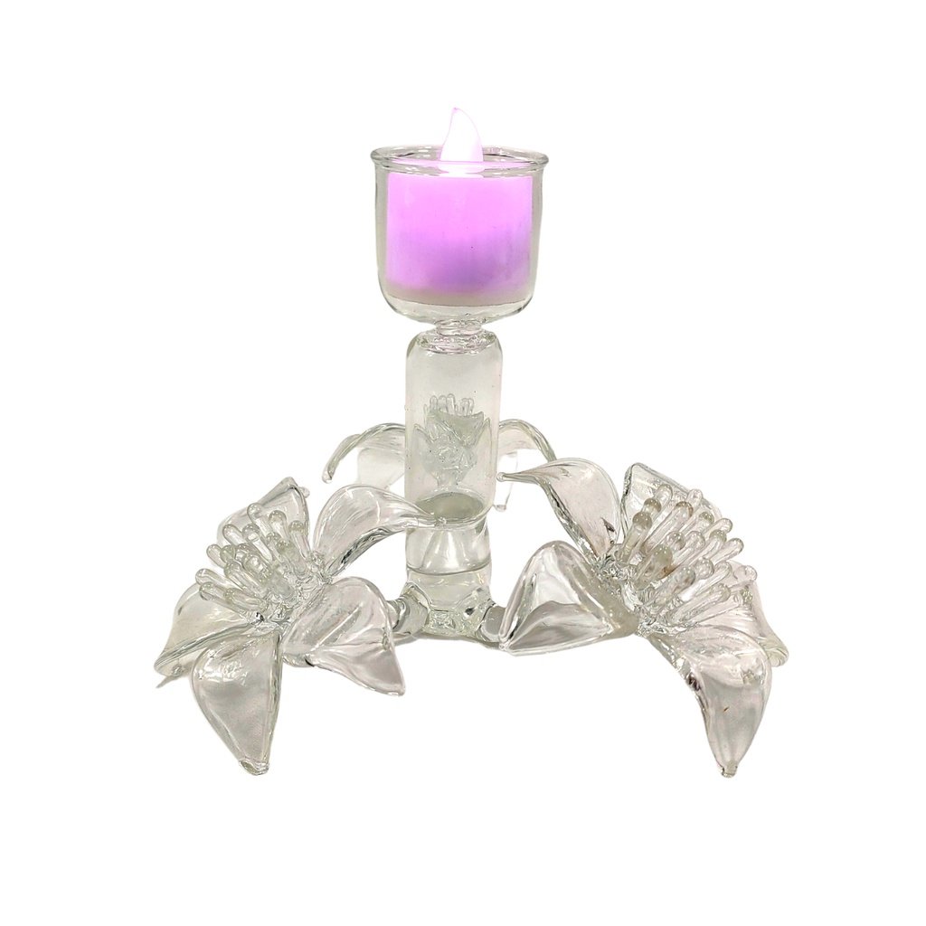 Glass Candle Holder for Cemetery with LED Tealight - Image 2