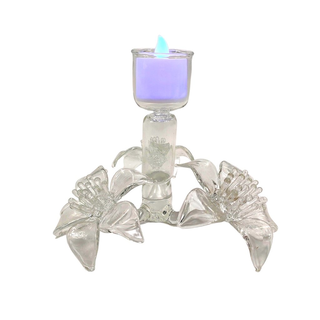 Glass Candle Holder for Cemetery with LED Tealight - Image 3