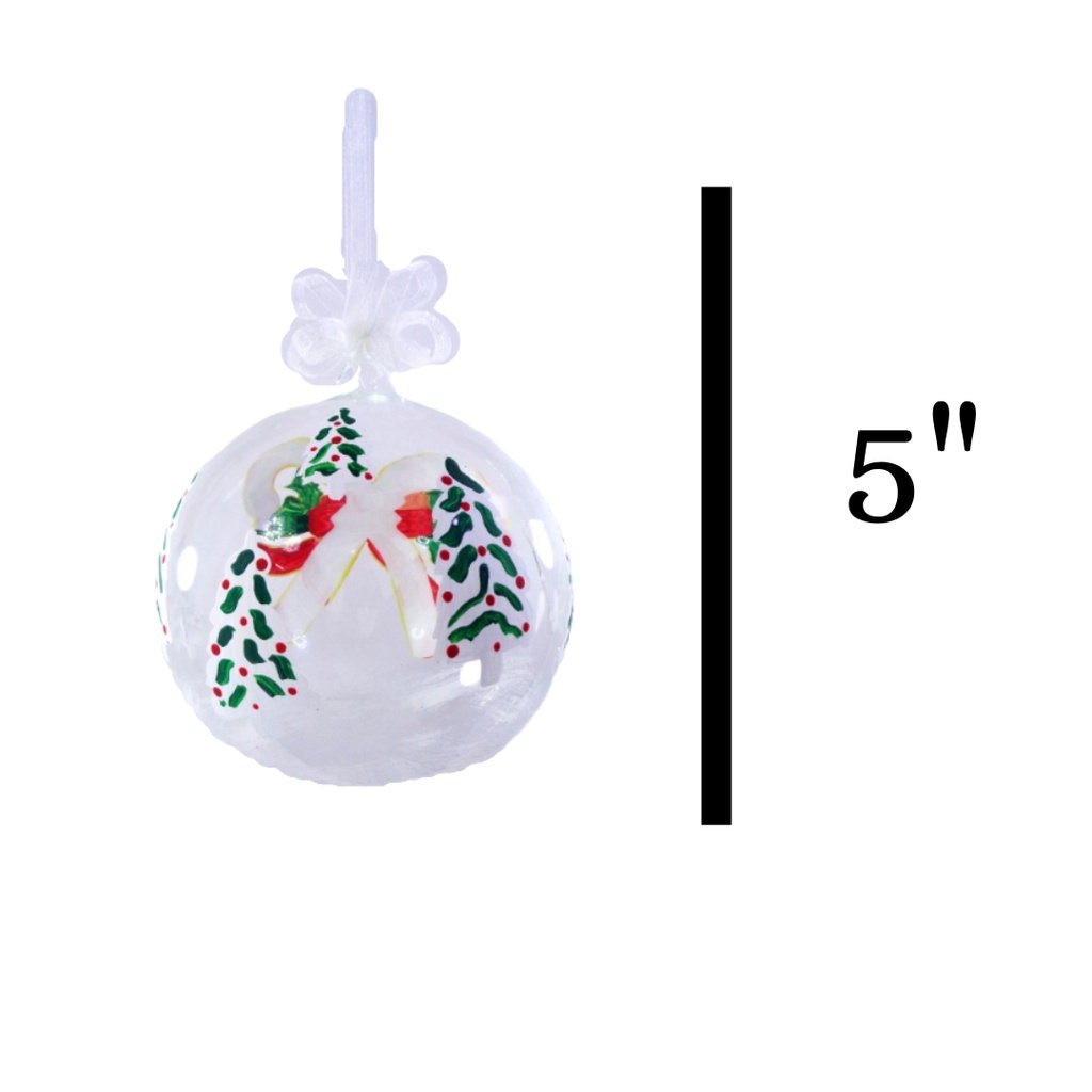 Set of 6pc Colorful Santa Face Design Glass Christmas Ornaments with Organza Ribbon for Xmas Tree Or - Image 3