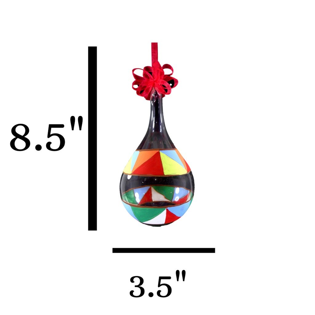 Set of 6pc Colorful Glass Christmas Ornaments with Organza Ribbon for Xmas Tree Ornaments Hanging De - Image 2
