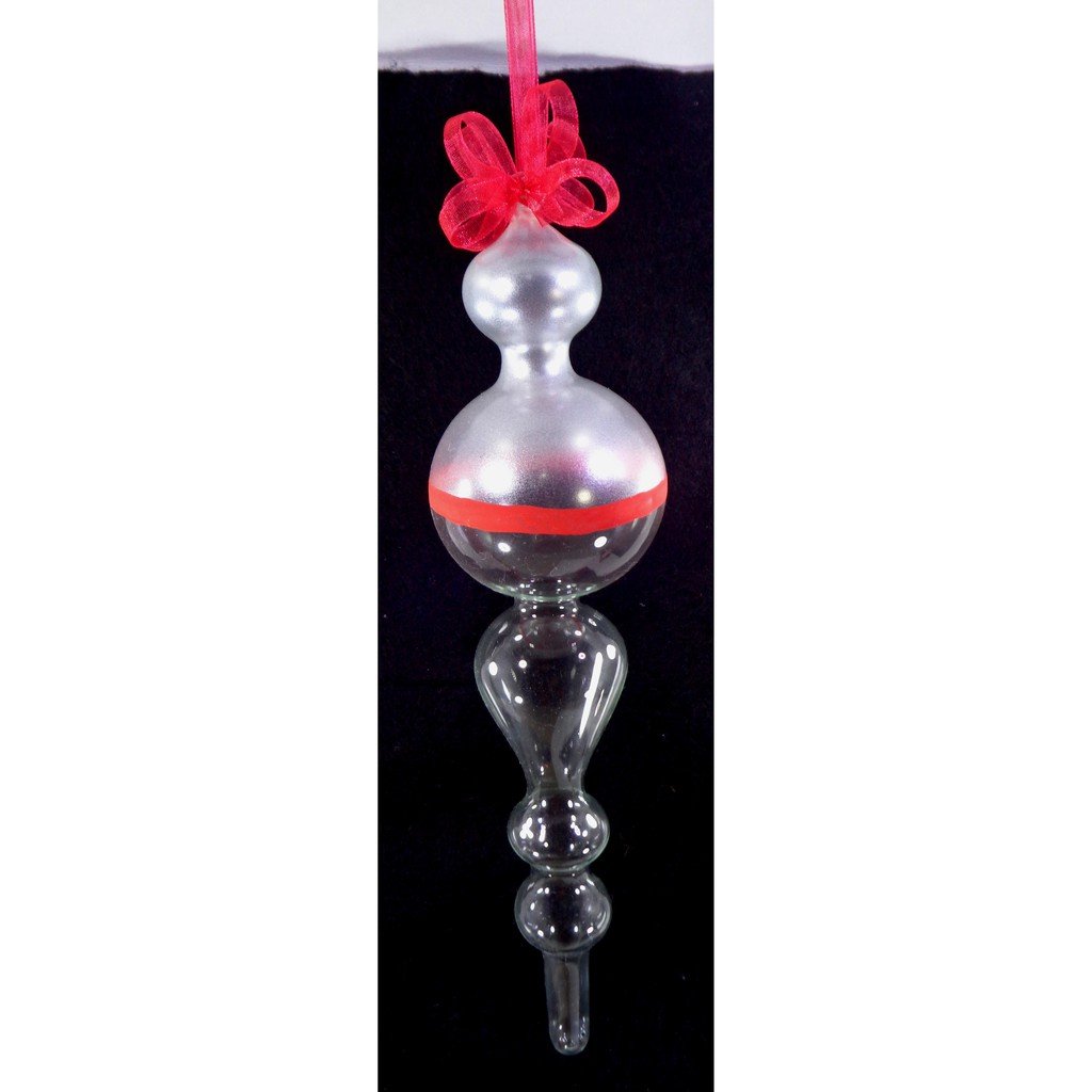Set of 6pc Colorful Glass Christmas Ornaments with Organza Ribbon for Xmas Tree Ornaments Hanging De