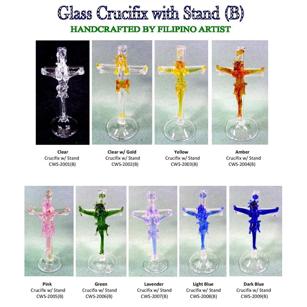 Crucifix with Stand Religious Figurines Glass Clear 4.25" - Image 3