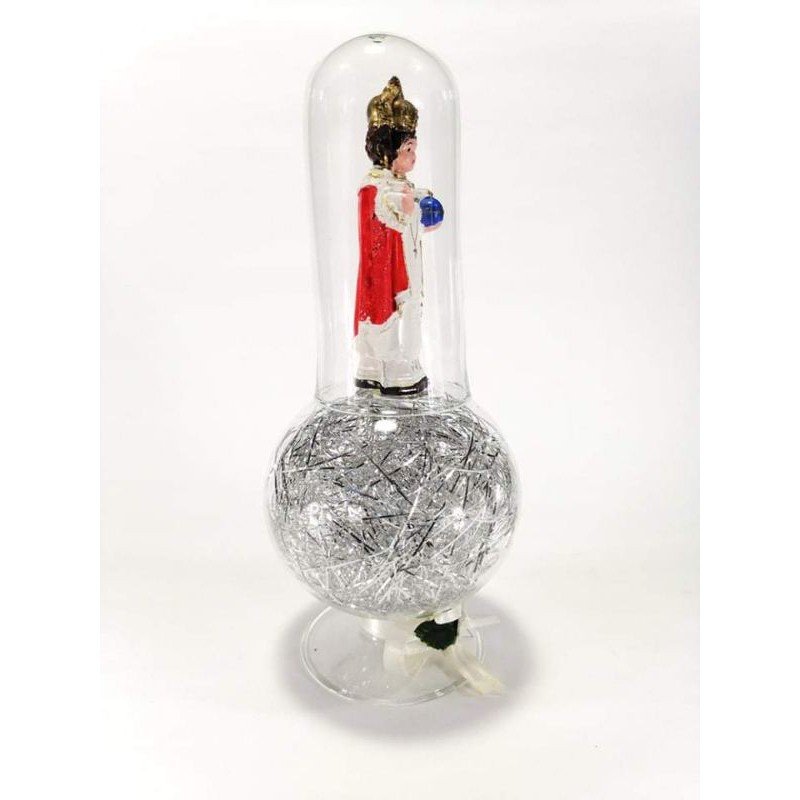 Santo Nino Religious Figurines Home Decor Accents in Double Glass Dome Silver - Image 2
