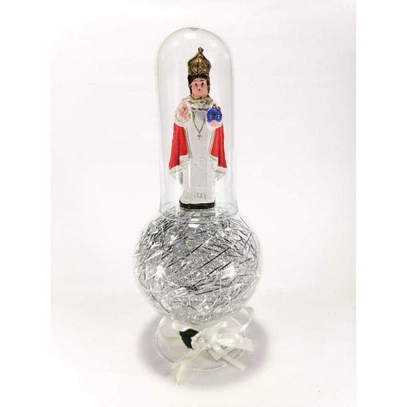 Santo Nino Religious Figurines Home Decor Accents in Double Glass Dome Silver - Image 3