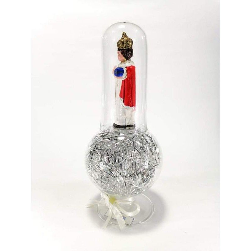 Santo Nino Religious Figurines Home Decor Accents in Double Glass Dome Silver - Image 4