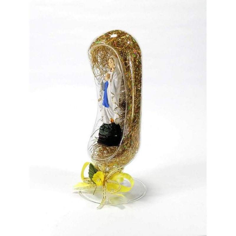 Mama Mary Statue Religious Figurines Home Decor Accents in Glass Dome - Image 4