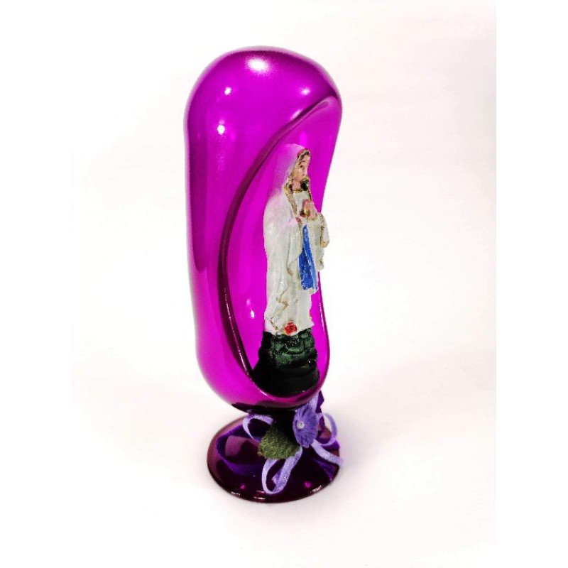 Mama Mary Statue Religious Figurines Home Decor Accents in Glass Dome - Image 4