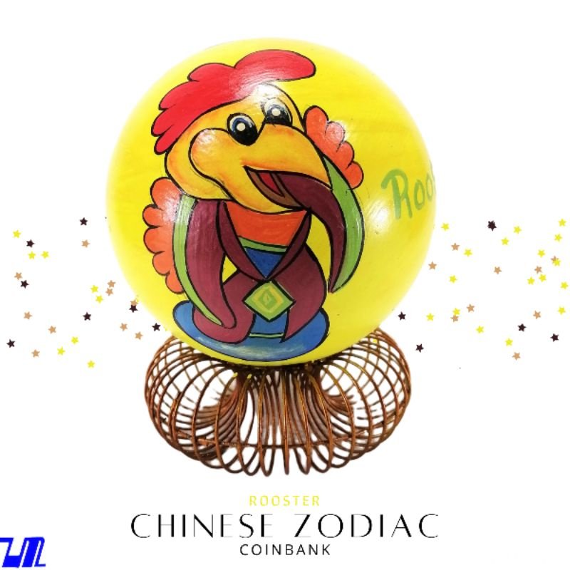 Alkansya Coin Bank for Kids Rooster Chinese Zodiac Sign