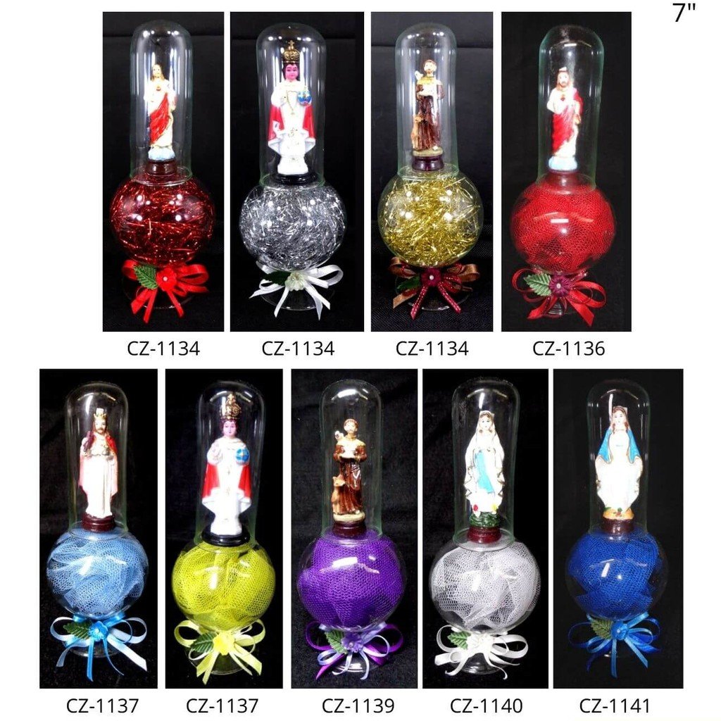 Chibi Saints in Glass Dome Religious Items Catholic Height: 6-7 Inches - Image 7