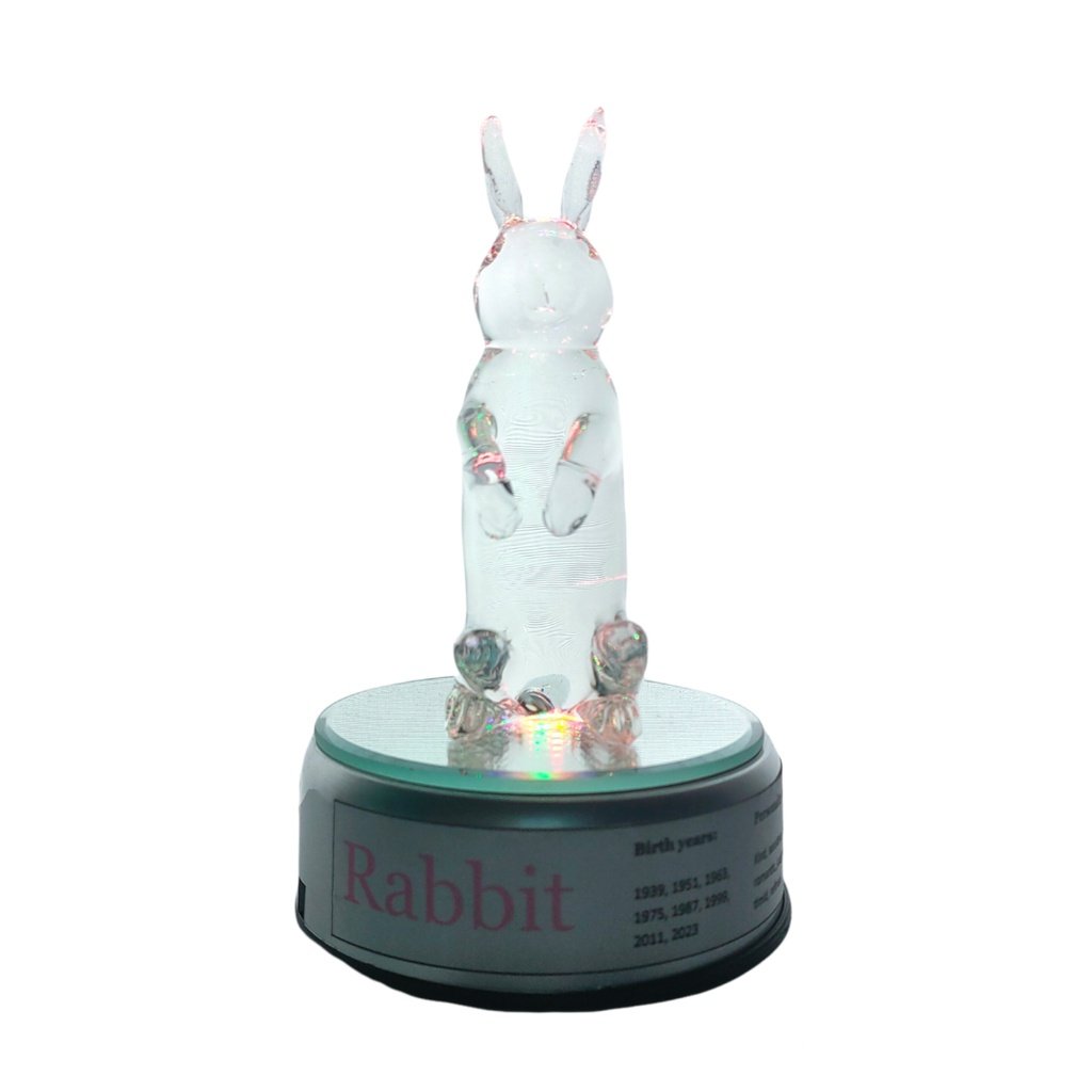 Rabbit Chinese Zodiac Sign Lucky Charm Home Decoration For 2022 with Rotating Base - Image 3