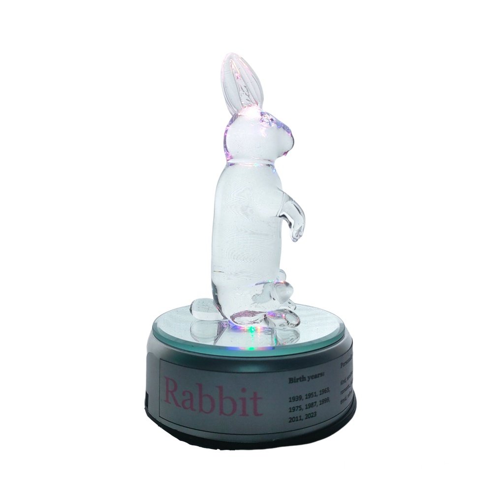 Rabbit Chinese Zodiac Sign Lucky Charm Home Decoration For 2022 with Rotating Base - Image 4
