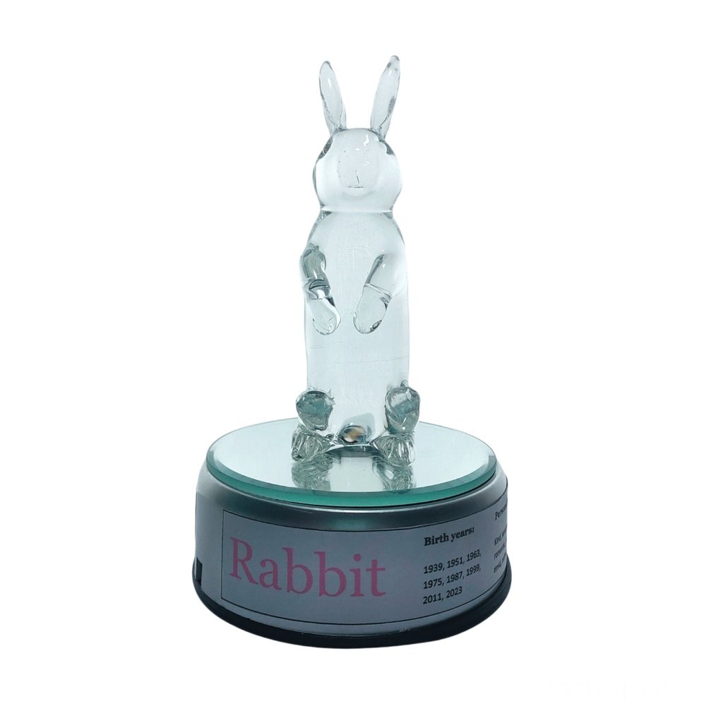 Rabbit Chinese Zodiac Sign Lucky Charm Home Decoration For 2022 with Rotating Base - Image 5
