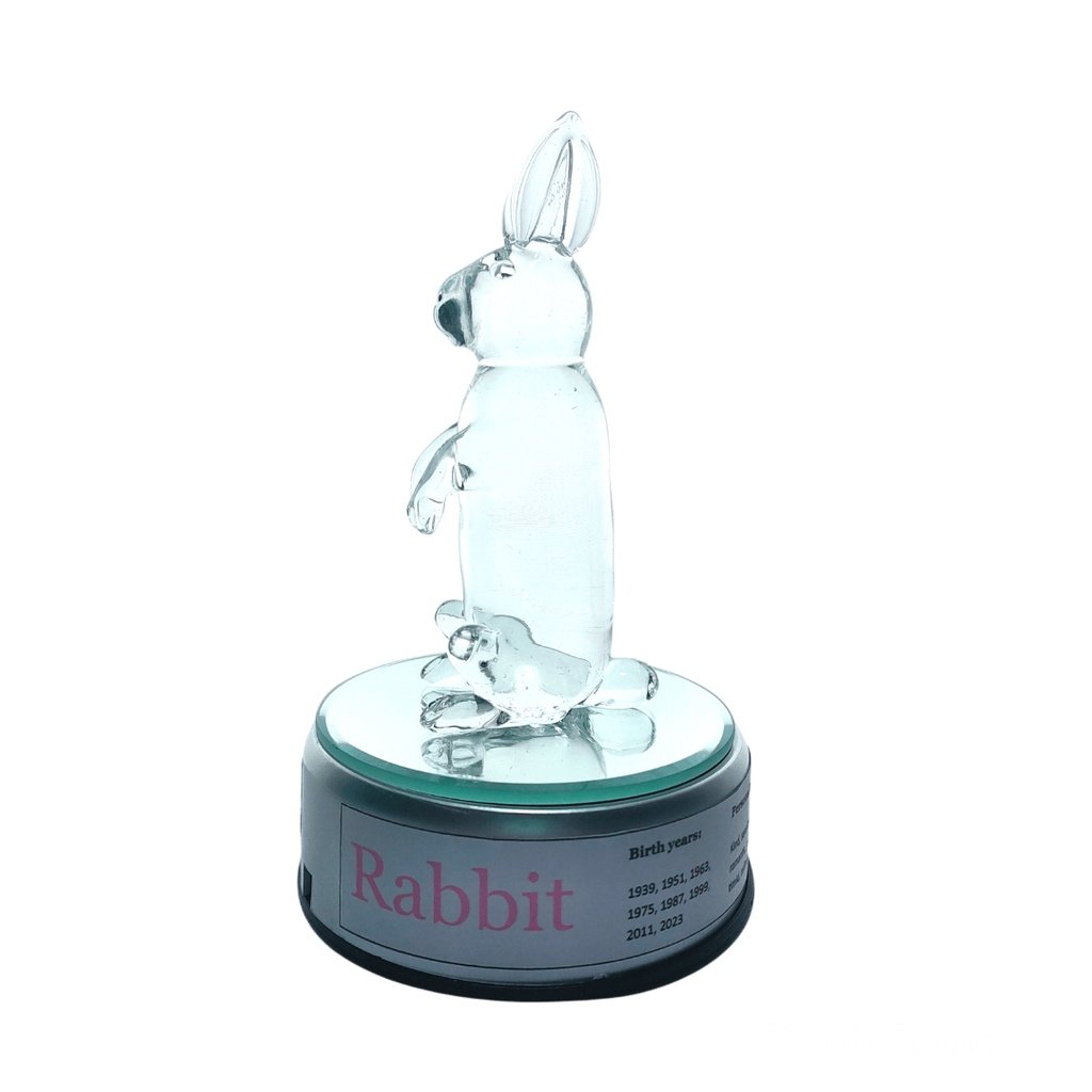 Rabbit Chinese Zodiac Sign Lucky Charm Home Decoration For 2022 with Rotating Base - Image 6