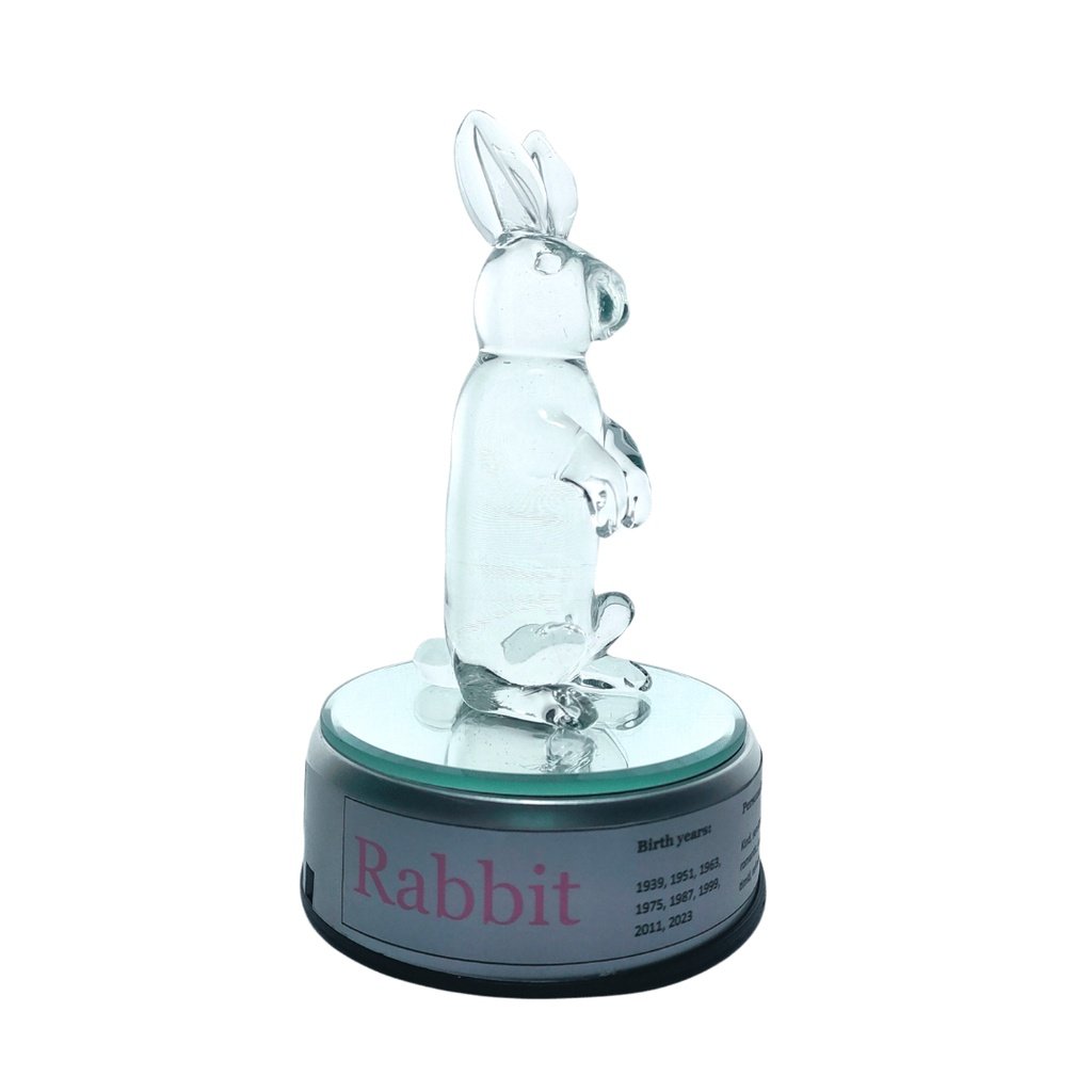 Rabbit Chinese Zodiac Sign Lucky Charm Home Decoration For 2022 with Rotating Base - Image 7