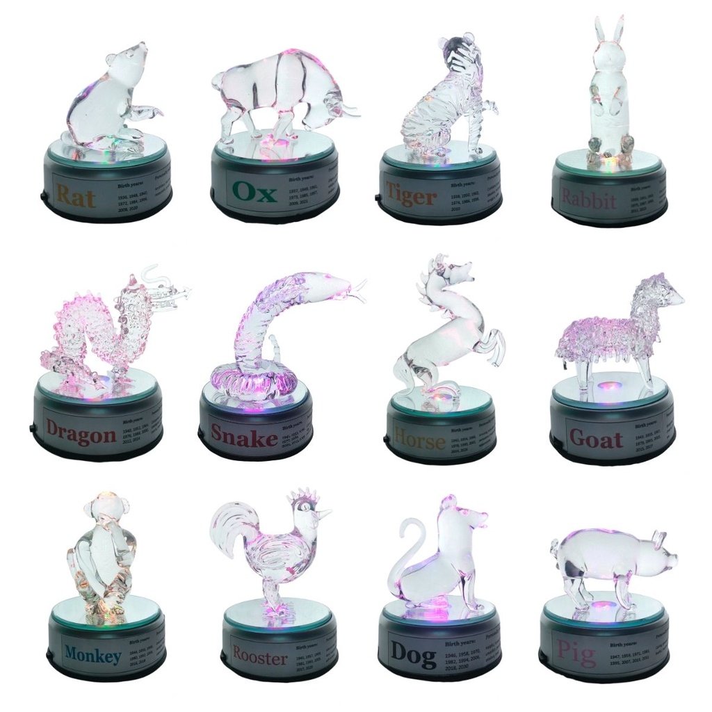 Dog Chinese Zodiac Sign Lucky Charm Figurine with Rotating Base - Image 8