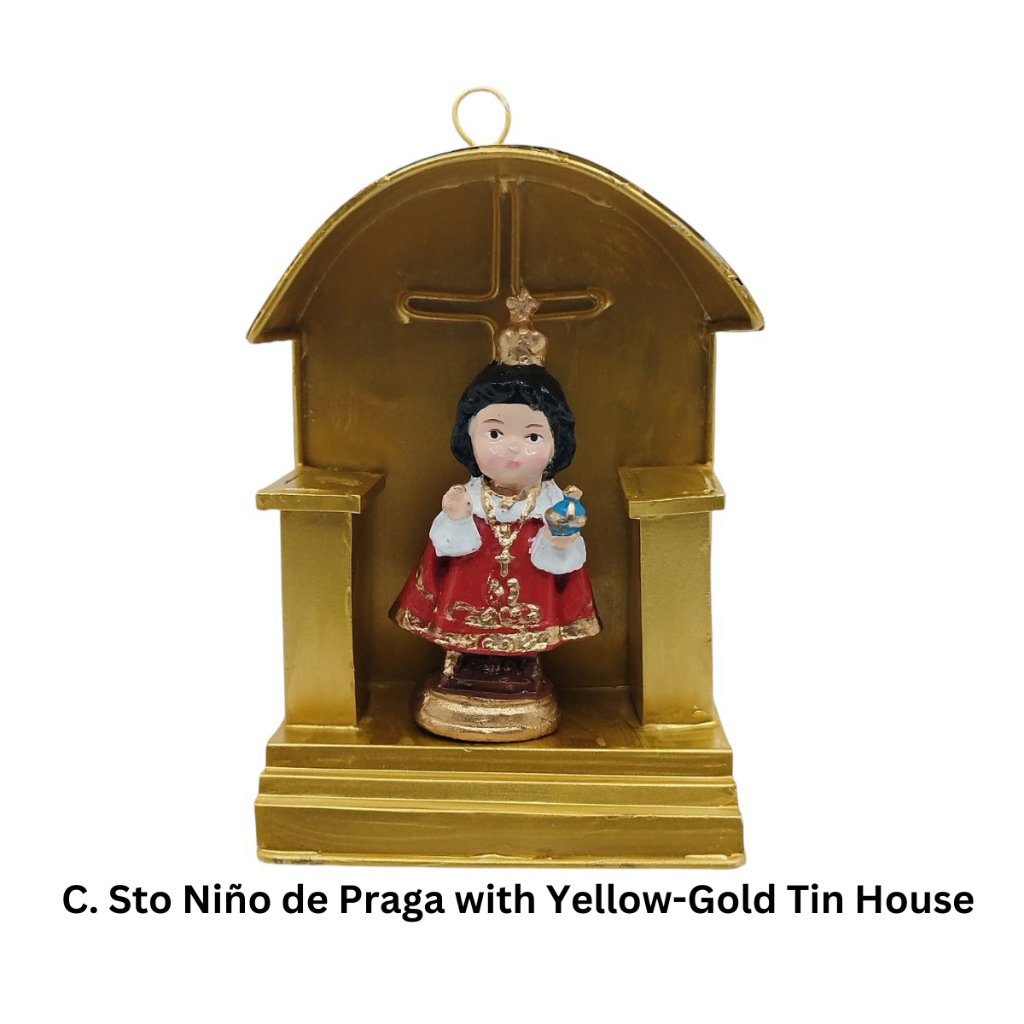 Chibi Saint Sto. Nino de Praga with Sacred House Religious Figurines Home Decor Height: 4-8 inche - Image 4