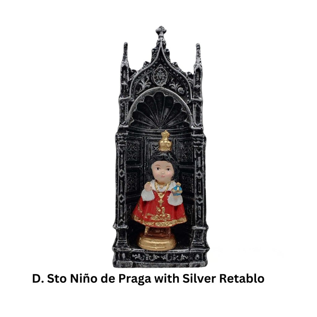 Chibi Saint Sto. Nino de Praga with Sacred House Religious Figurines Home Decor Height: 4-8 inche - Image 5