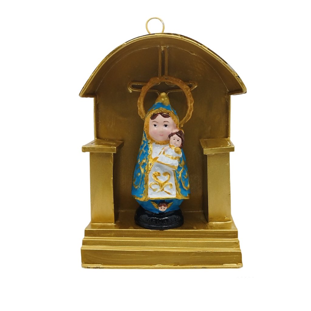 Chibi Saints Nuestra Senora De Los Angeles De Binangonan with Tin House Religious Figurines Home Dec - Image 4