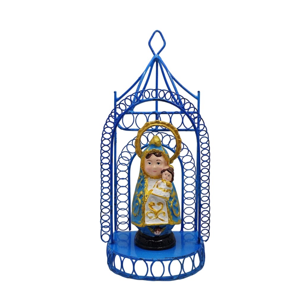 Chibi Saints Nuestra Senora De Los Angeles De Binangonan with Tin House Religious Figurines Home Dec - Image 5