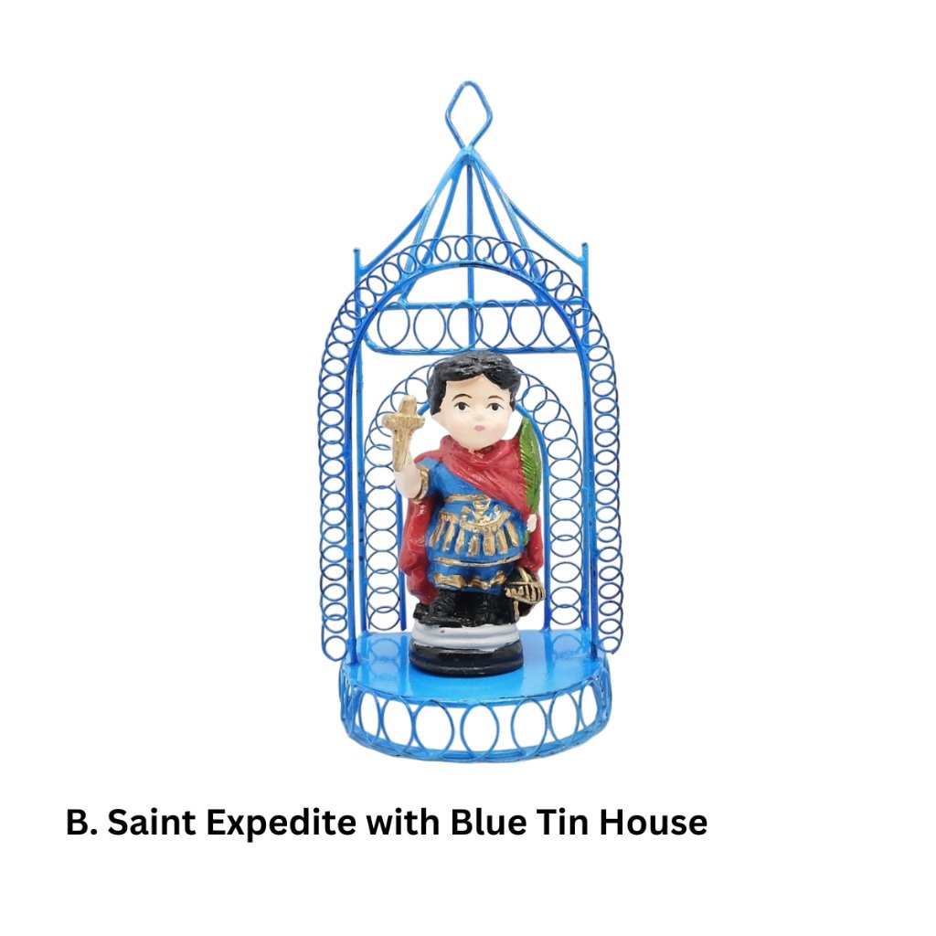 Chibi Saints St. Expedite with Tin House Religious Figurines Home Decor Height: 4-5 inches - Image 3
